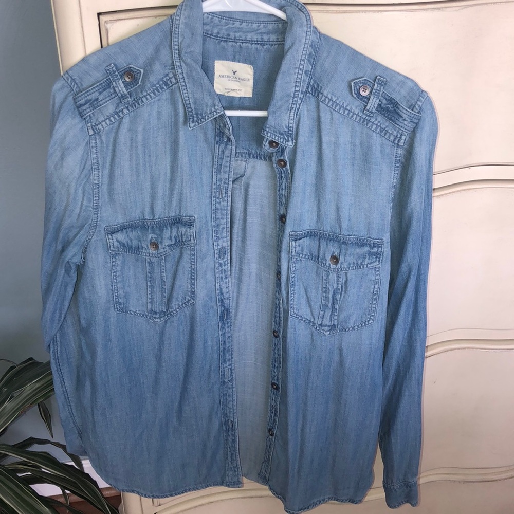 American Eagle Denim Cardigan